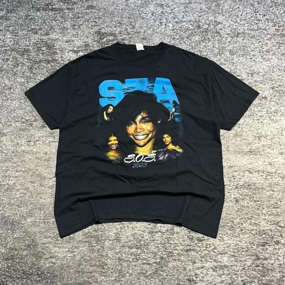 SZA SOS Tour‎ T Shirt Mens XL Black Double Sided Music Concert